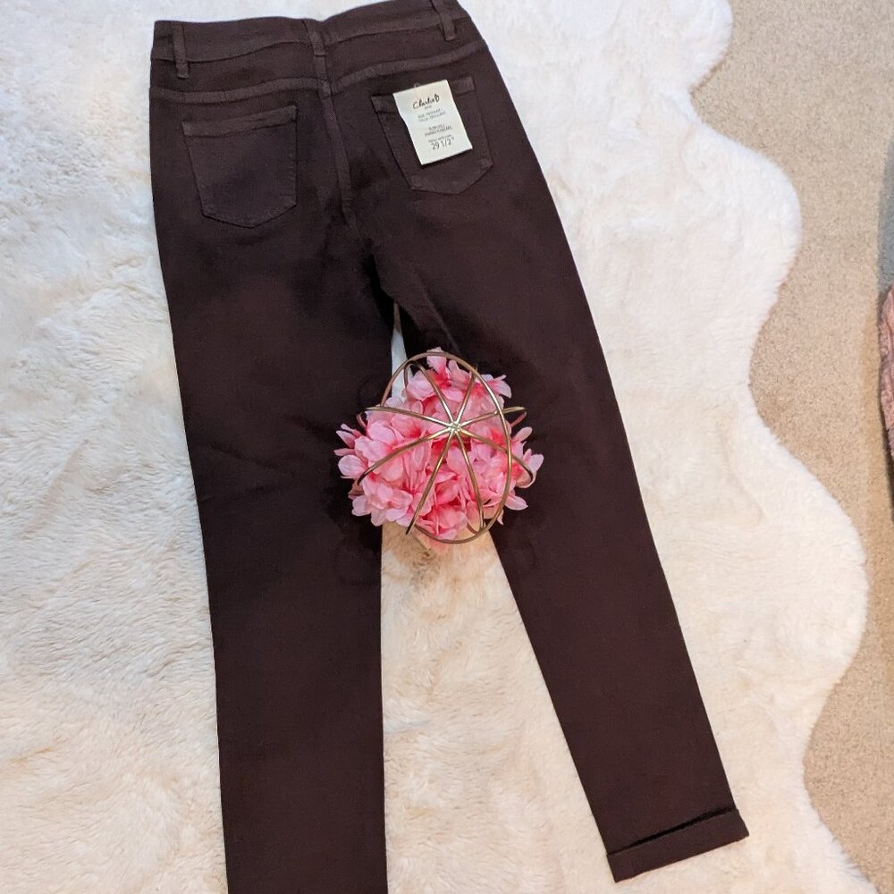 NWT Charlie B Cuffed Hem Twill Jeans - Mocha - Picture 7 of 10